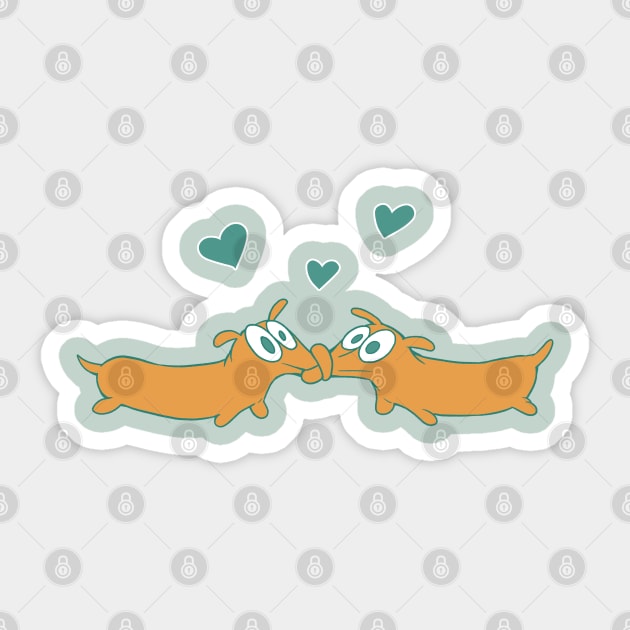 Dachshunds Tied in a knot Sticker by Spiel